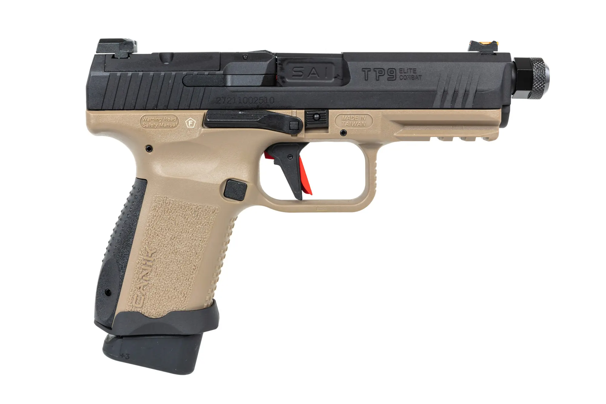 Pistolet ASG Cybergun x SAI Canik TP9 Elite Combat Green Gas Half-Tan OD-G-CYB-02-046873-00 asgbox.pl Pistolet ASG Cybergun x SAI Canik TP9 Elite Combat Green Gas Half-Tan - obrazek 5