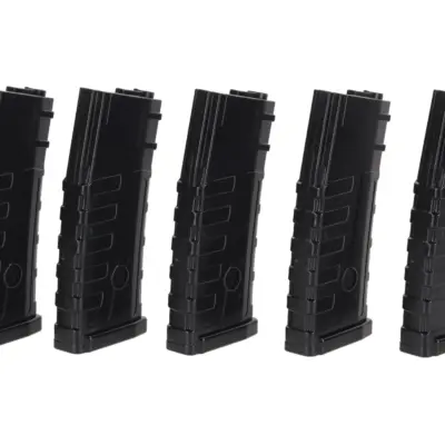 Nowe produkty asgbox.pl asgbox.pl - Zestaw 5 magazynków mid-cap 140 kulek CAA do replik M4/M16 Czarny