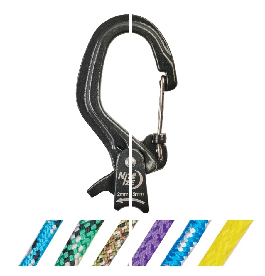 NITE IZE CamJam(TM) SlideLock(R) Rope Tightener Carbine, Size L - Black OD-A-CJSLL-01-R3 asgbox.pl NITE IZE CamJam(TM) SlideLock(R) Rope Tightener Carbine, Size L - Black - obrazek 2