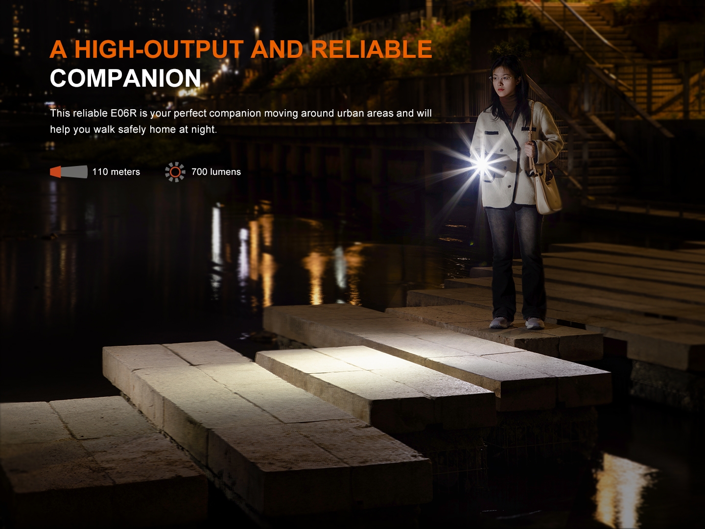 FENIX E06R Rechargeable EDC Flashlight, 700 lm - Gray OD-A-E06RGRY asgbox.pl FENIX E06R Rechargeable EDC Flashlight, 700 lm - Gray - obrazek 6