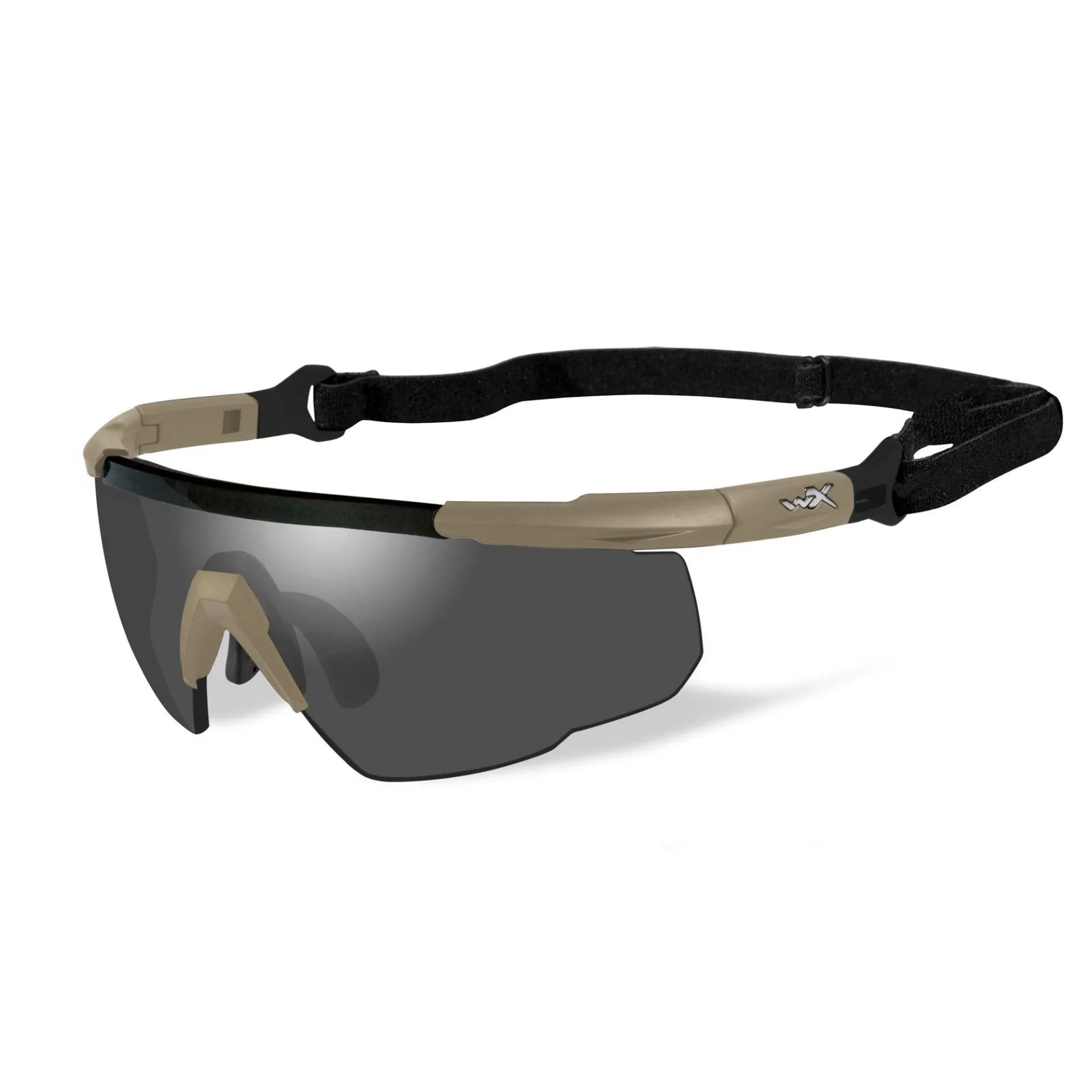 Alternative view of WILEY X SABER ADVANCED Glasses (Clear, Smoke, Orange Visor) - Tan