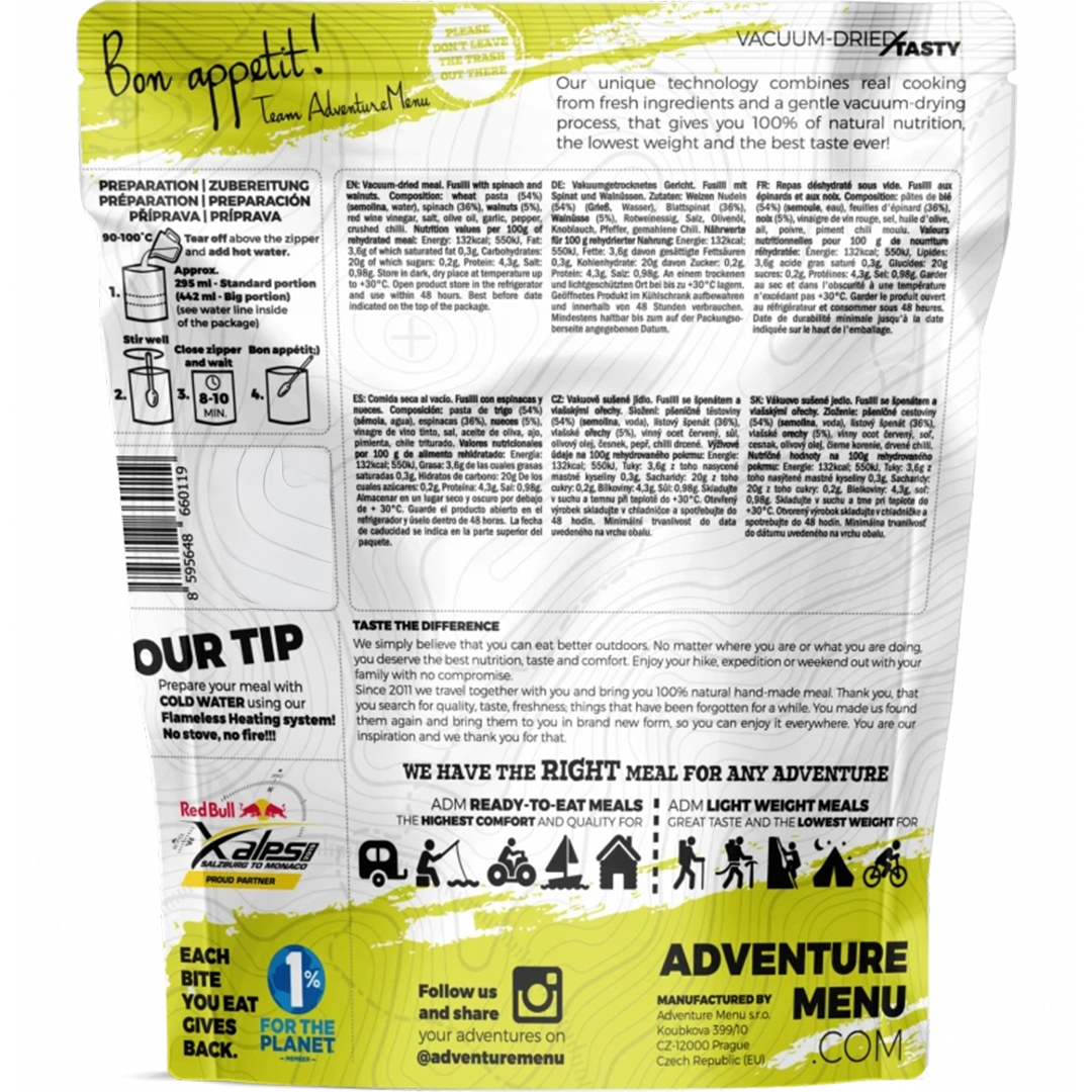 Alternative view of AM Lightweight Vegan Fusilli with Spinach and Walnuts (600 g)