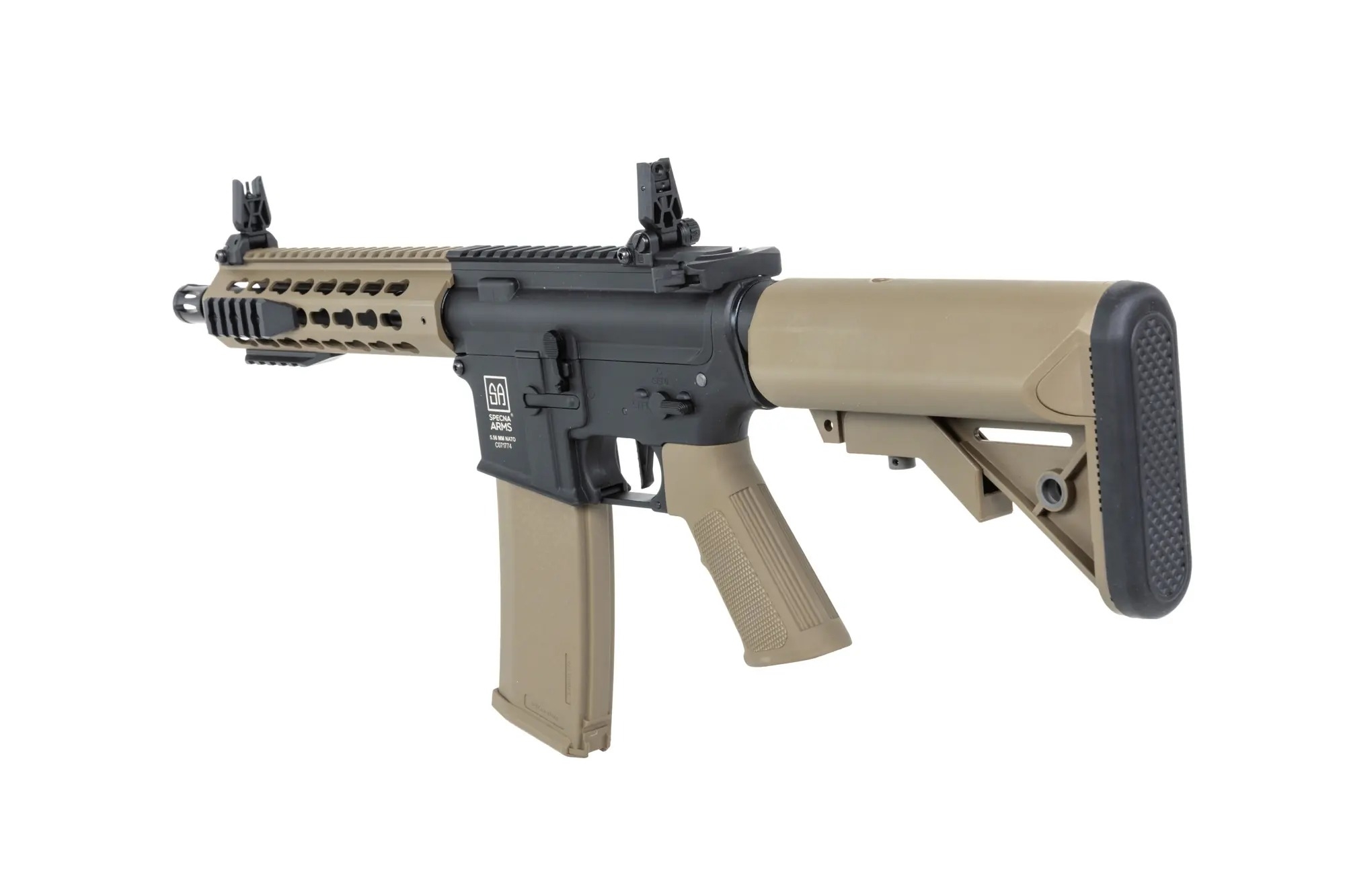 SA M4 CQB Keymod Gen2 Airsoft Rifle (SA-C08 CORE(TM) HAL ETU(TM)) - Black / Tan OD-A-SPARMS386-TAN asgbox.pl SA M4 CQB Keymod Gen2 Airsoft Rifle (SA-C08 CORE(TM) HAL ETU(TM)) - Black / Tan - obrazek 2