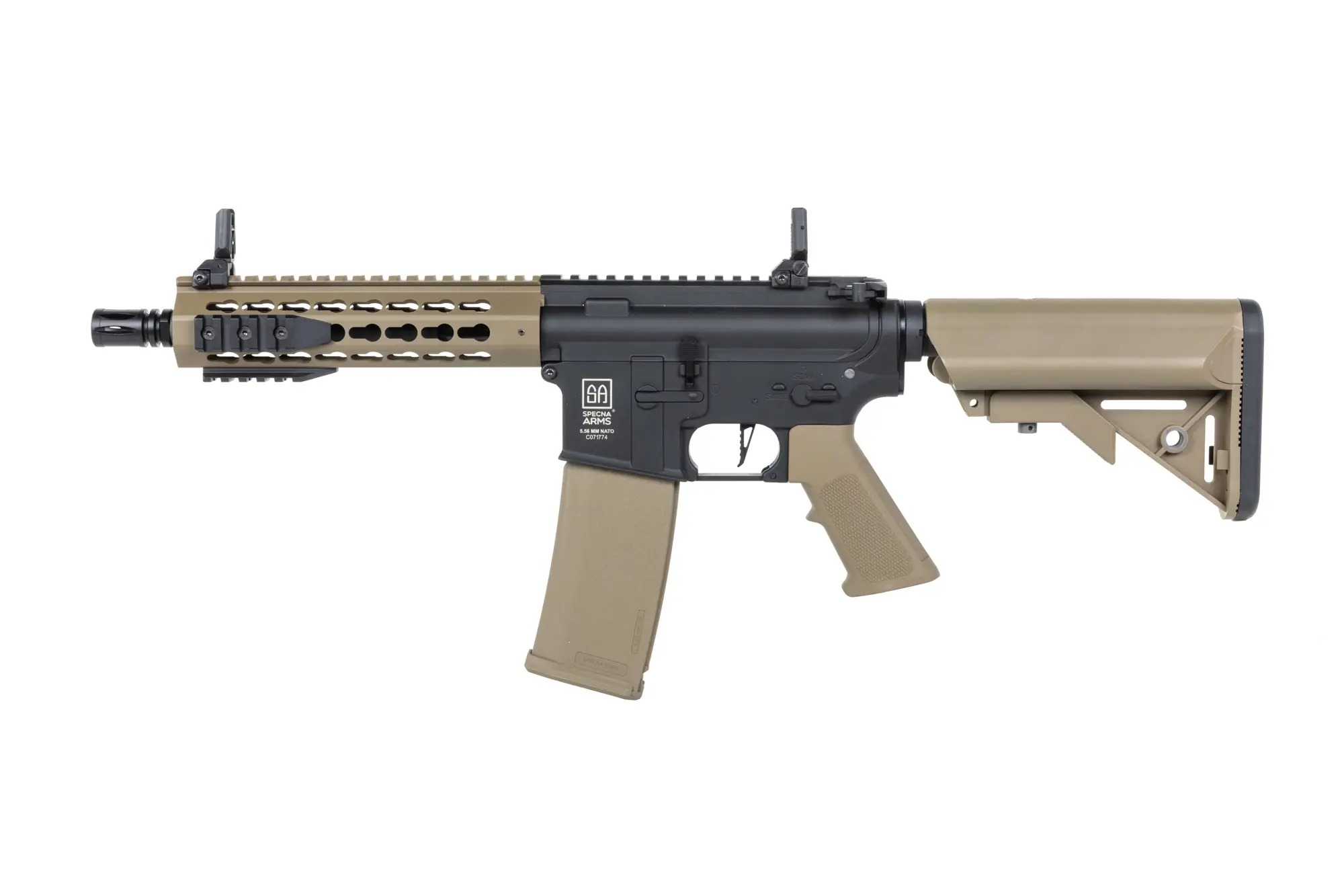SA M4 CQB Keymod Gen2 Airsoft Rifle (SA-C08 CORE(TM) HAL ETU(TM)) - Black / Tan OD-A-SPARMS386-TAN asgbox.pl SA M4 CQB Keymod Gen2 Airsoft Rifle (SA-C08 CORE(TM) HAL ETU(TM)) - Black / Tan