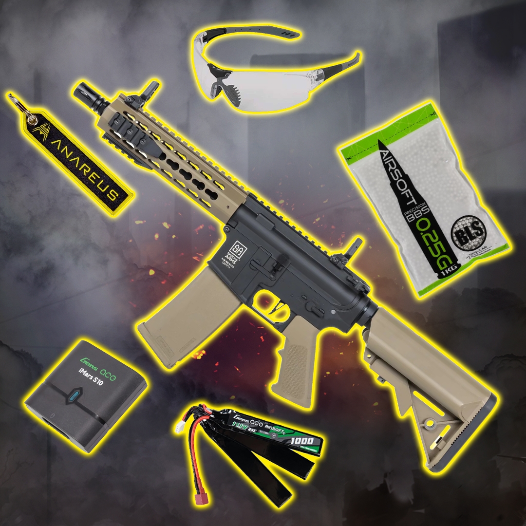 STARTER PACK set SA M4 CQB Keymod Gen2 (SA-C08 CORE(TM) HAL ETU(TM)) - Black / Tan