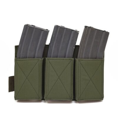 WAS Triple Elastic M4 / AR15 Rifle Magazine MOLLE Pouch – Green