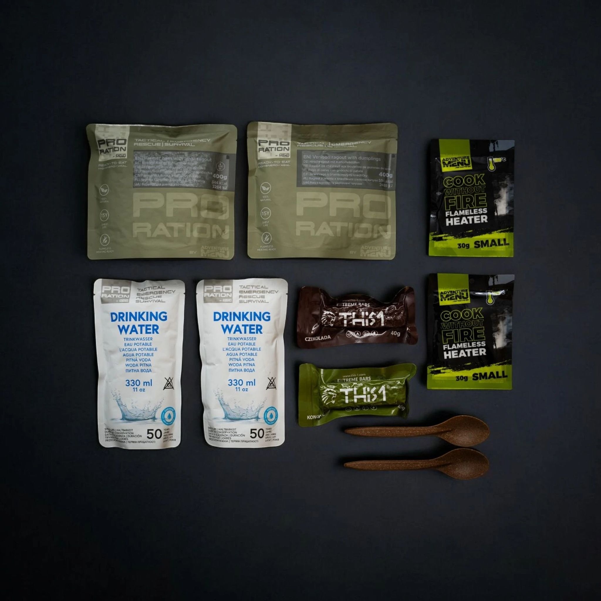 Alternative view of PRO-RATION MRE Emergency Food / Water Pack – Menu 1