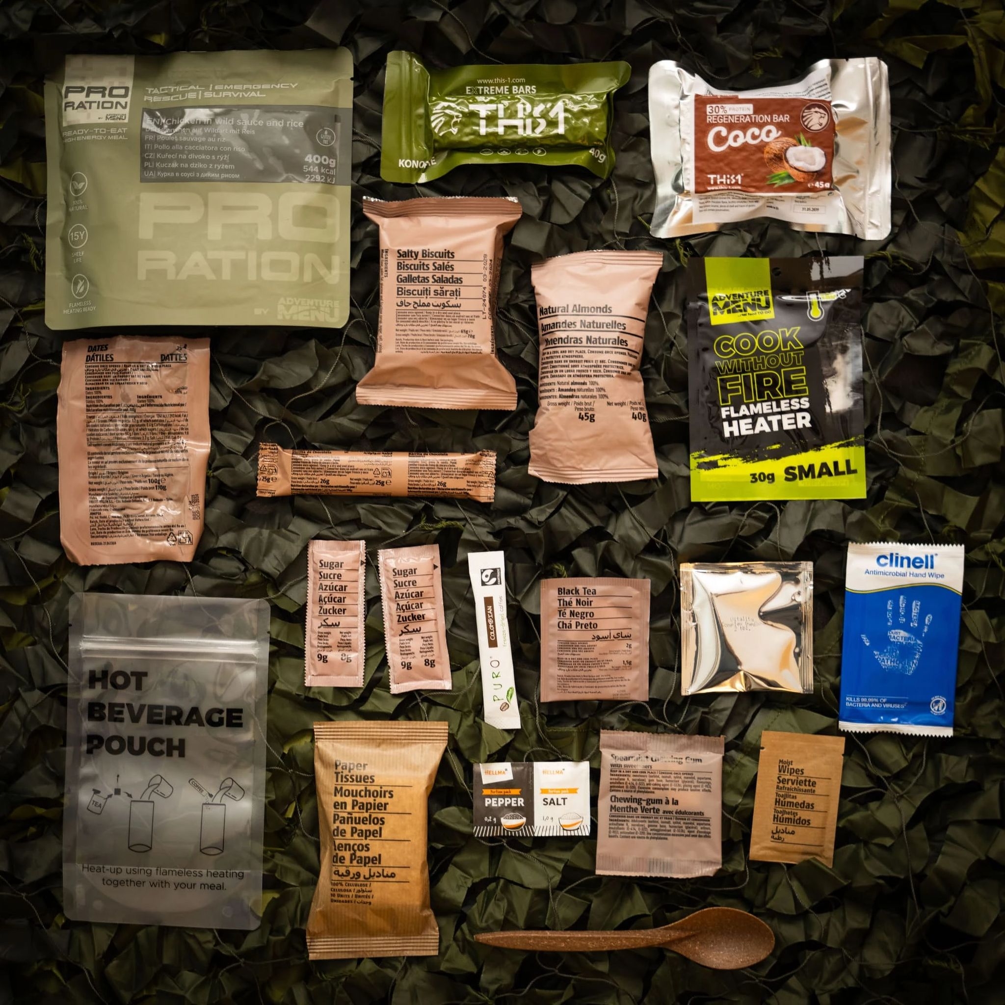 Alternative view of PRO-RATION MRE Meal HALF-DAY MENU 3 (Wild-style Chicken)