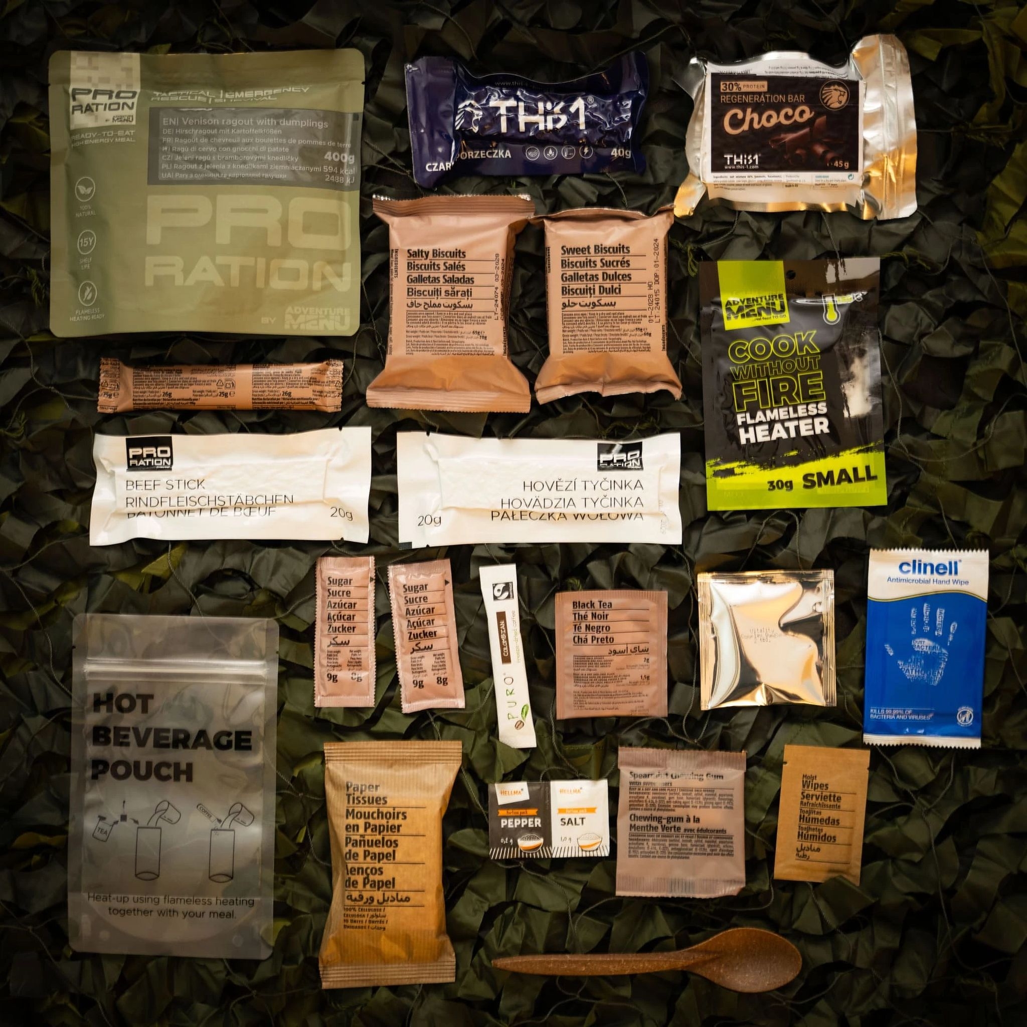 Alternative view of PRO-RATION MRE Meal HALF-DAY MENU 4 (Deer Ragout)