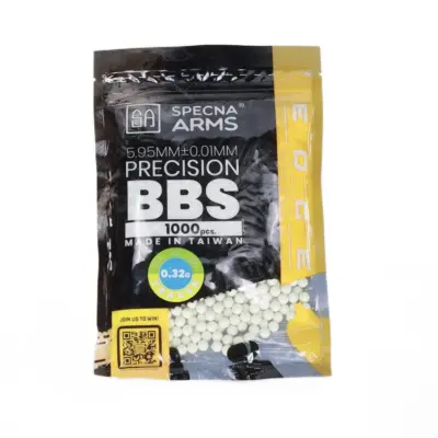 asgbox.pl - Kulki precyzyjne ASG 0.32g Specna Arms EDGE ULTRA™ BIO Tracer 1000 sztuk Zielone