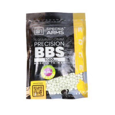 asgbox.pl - Kulki precyzyjne ASG 0.20g Specna Arms EDGE ULTRA™ BIO Tracer 1000 sztuk Zielone