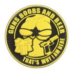 JTG Guns Boobs and Beer Rubber Patch Yellow