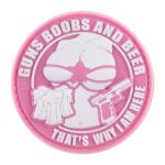 JTG Guns Boobs and Beer Rubber Patch Pink