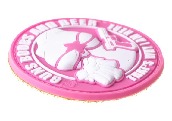 JTG Guns Boobs and Beer Rubber Patch Pink - obrazek 3