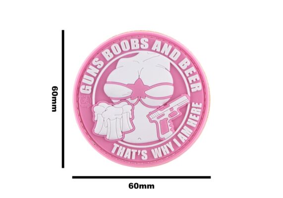 JTG Guns Boobs and Beer Rubber Patch Pink - obrazek 4