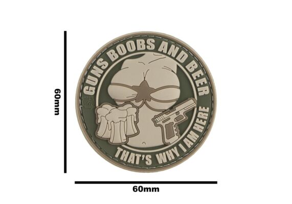 JTG Guns Boobs and Beer Rubber Patch Multicam - obrazek 4
