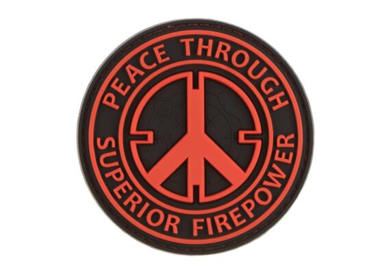 JTG Peace Through Superior Firepower Rubber Patch Red