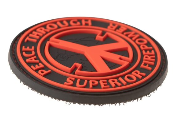 JTG Peace Through Superior Firepower Rubber Patch Red - obrazek 3