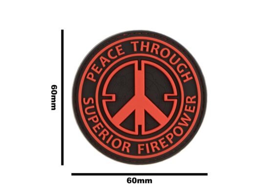 JTG Peace Through Superior Firepower Rubber Patch Red - obrazek 4