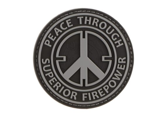JTG Peace Through Superior Firepower Rubber Patch Black/White