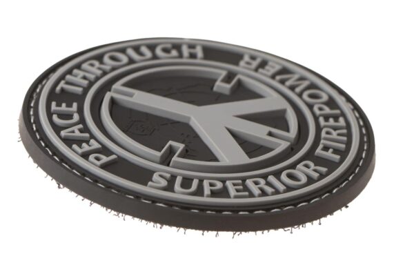 JTG Peace Through Superior Firepower Rubber Patch Black/White - obrazek 3