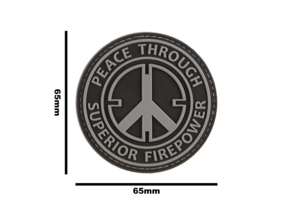 JTG Peace Through Superior Firepower Rubber Patch Black/White - obrazek 4