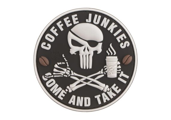 JTG Coffee Junkies Rubber Patch Black