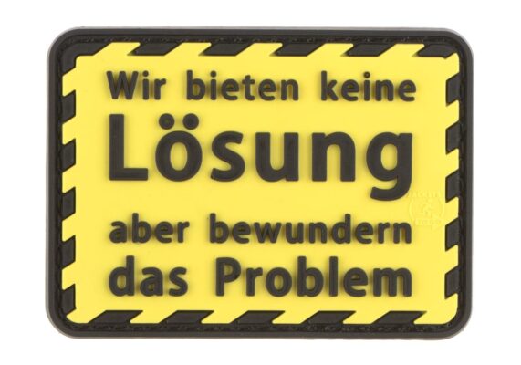 JTG We Offer No Solution But Admire The Problem Rubber Patch Yellow