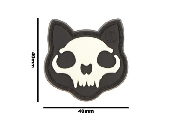 JTG Micro Nightmare Skull Cat Rubber Patch No. 1 Glow - obrazek 5