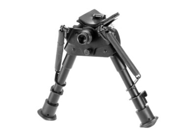 RokStad 6 Inch Swivel Spring Retractable Bipod Black