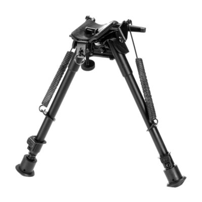 RokStad 9 Inch Swivel Spring Retractable Bipod Black
