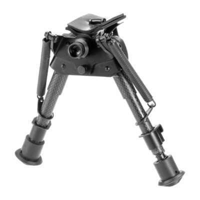 RokStad Carbon Fiber 6-9 Inch Swivel Spring Retractable Bipod Black