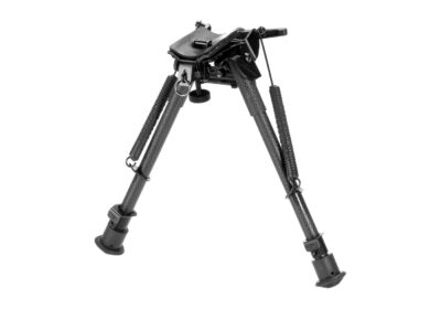 RokStad Carbon Fiber 9-13.5 Inch Swivel Spring Retractable Bipod Black