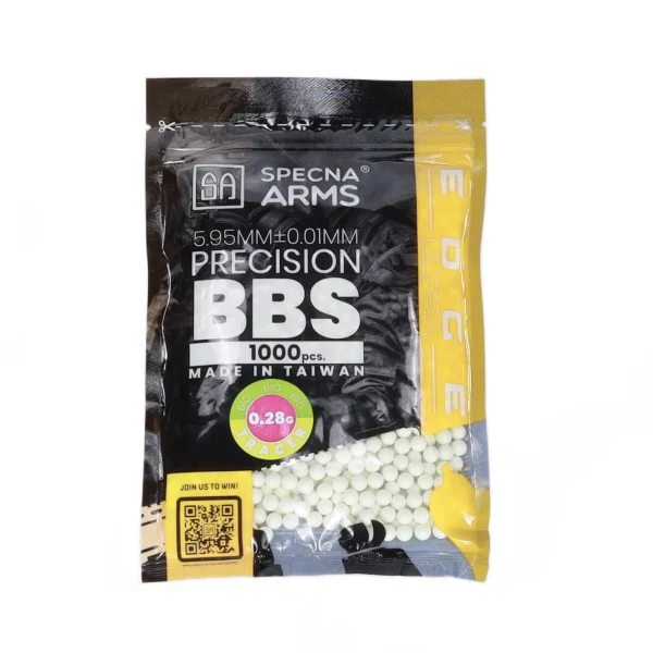asgbox.pl - Kulki precyzyjne ASG 0.28g Specna Arms EDGE ULTRA™ BIO Tracer 1000 sztuk Zielone
