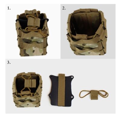 WST MOLLE DOUBLE BAG Pouch for 2 Rifle Magazines – Black - obrazek 5