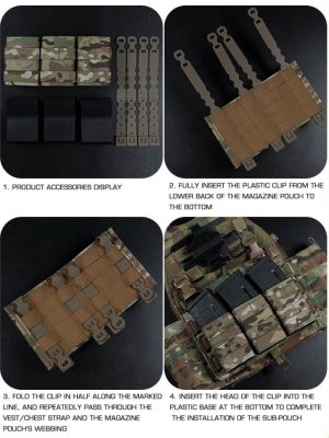 WST FAST Type 5.56 (M4) Triple Magazine MOLLE Pouch – Black - obrazek 6