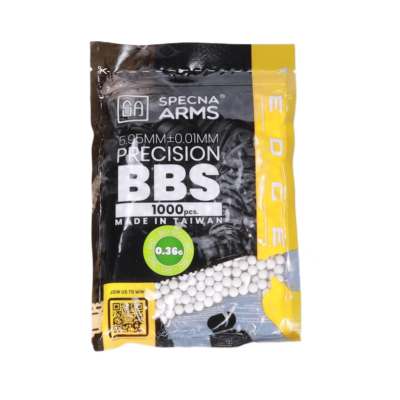 asgbox.pl - Kulki precyzyjne ASG 0.36g Specna Arms EDGE ULTRA™ BIO 1000 sztuk Białe