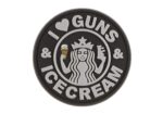 JTG I Love Guns and Ice Cream Rubber Patch Black/White