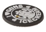 JTG I Love Guns and Ice Cream Rubber Patch Black/White - obrazek 3