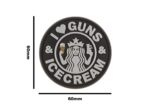 JTG I Love Guns and Ice Cream Rubber Patch Black/White - obrazek 4