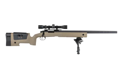 Karabin wyborowy ASG Specna Arms SA-S02 CORE™ High Velocity z lunetą i dwójnogiem Upgraded Tan (OUTLET) - obrazek 2