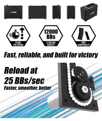 AceTech Magazine Electric Speed Loader, 12 000 BBs – Black - obrazek 7