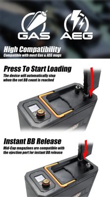 AceTech Magazine Electric Speed Loader, 12 000 BBs – Black - obrazek 8