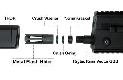 AceTech KRYTAC KRISS VECTOR / THOR Steel Flash Hider, 14 mm CCW - obrazek 6