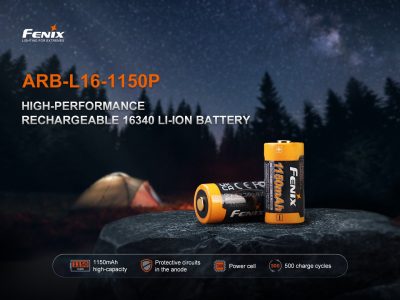 FENIX Rechargeable Li-ion Battery RCR123A 3.6V - 1150 mAh - obrazek 3