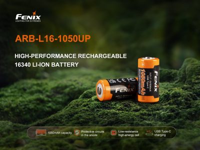 FENIX Rechargeable USB-C Battery RCR123A 3.6V - 1050 mAh - obrazek 4