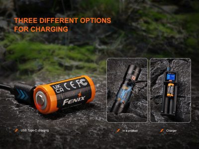 FENIX Rechargeable USB-C Battery RCR123A 3.6V - 1050 mAh - obrazek 6