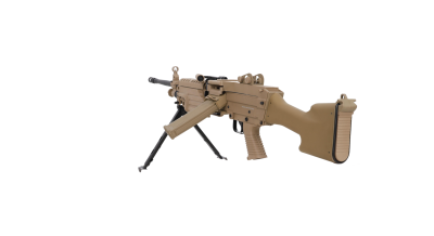 asgbox.pl - FN Herstal M249 MK2 CORE Karabin maszynowy AEG Tan (Bez oznaczeń licencyjnych) - OUTLET