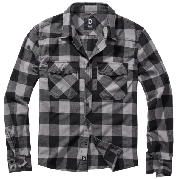 asgbox.pl - Koszula Flanelowa Brandit Checkshirt Szaro-Czarna