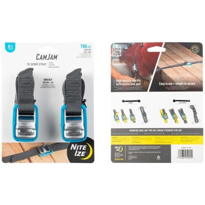 NITE IZE CAMJAM(R) TIE DOWN STRAPS 6ft (1.83 m), 2 Pcs – Blue
